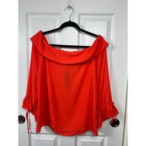 NEW Banana Republic Women's Orange Blouse Size Small Off the Shoulder